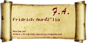 Fridrich Aurélia névjegykártya